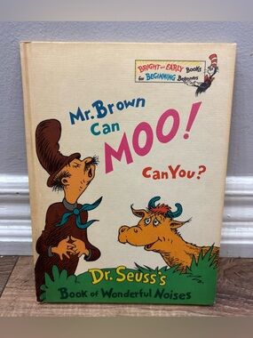 Dr Seuss " Mr Brown Can Moo! Can You" 1970 First Edition Bright & Early Books